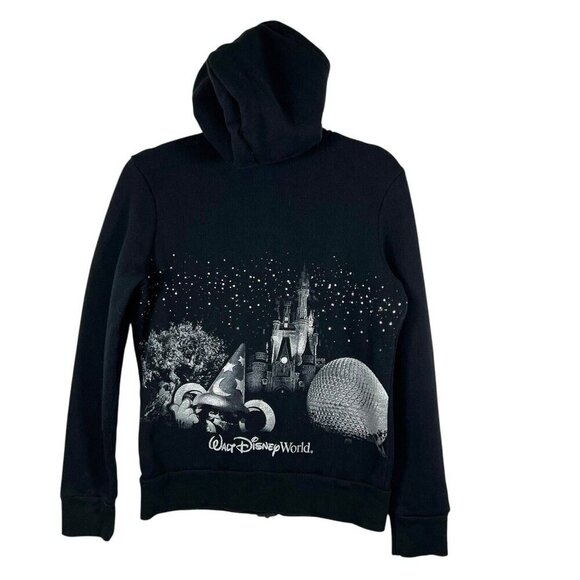 Walt Disney World Authentic Parks Full Zip Hooded Sweatshirt Size Medium Sparkly - Picture 1 of 9